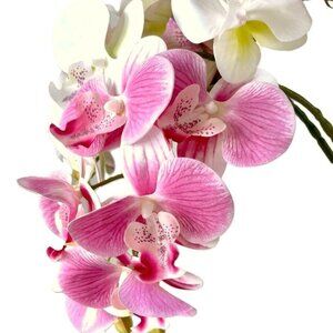 Likelike 22.5" Artificial Flowers Pink Phalaenopsis Moth Six Blooms Orchid New